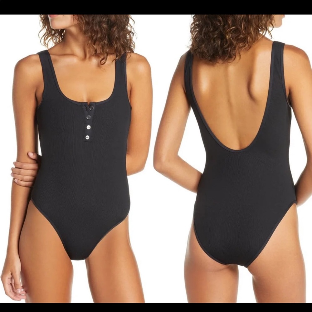 NWT❣️ L*Space Black Ribbed Cheeky One Piece Swim